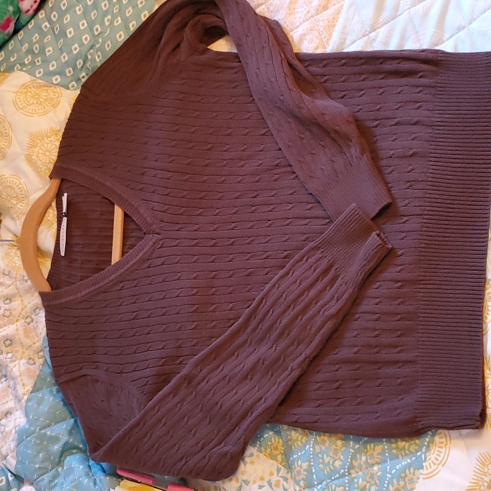 Kim Roger's Brown Crew Neck Pullover Sweater size Mediu